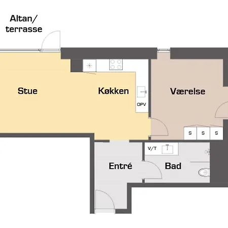 Lägenhet Spacious 1-bed W. Private Terrace *